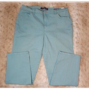 Women's Plus Size 16W Gloria Vanderbilt Amanda Classic Jeans Green Short Cotton